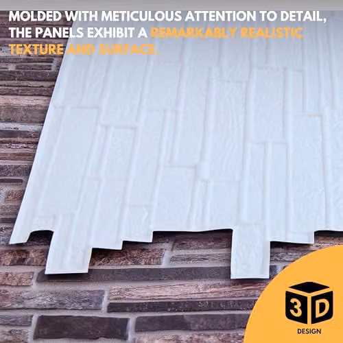 Novecrafto 3D Stone Look PVC Wall Panels, Grey, 6 Sheets, W: 96 cm, H: 48 cm – 7