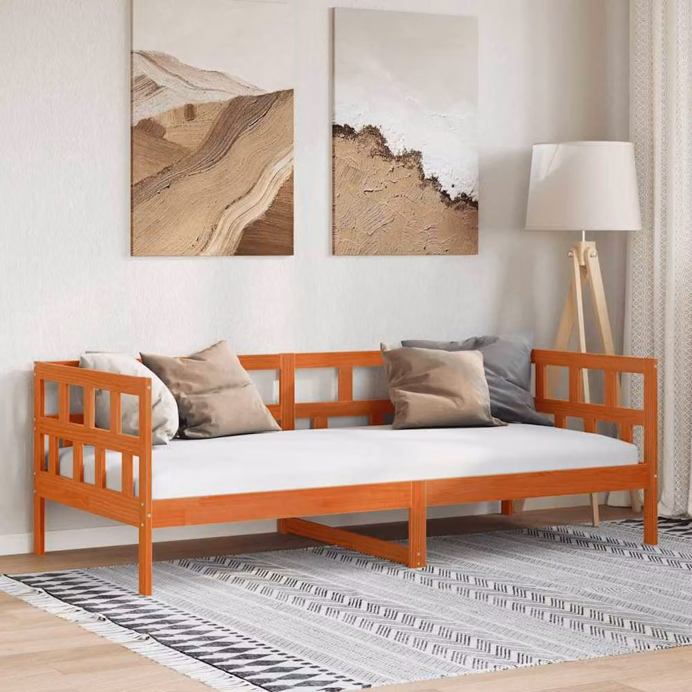 Berkfield Home Beautiful Day Bed in Wax Brown Solid Pine Wood, W/D/H: 200 x 80 x 68.5 cm – 2