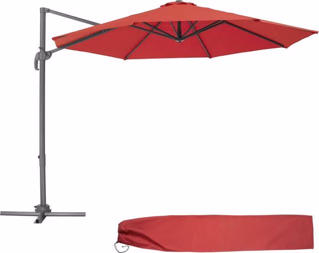 tectake Daria Freestanding Parasol with Protective Cover in Red