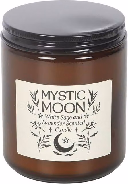 Something Different Mystic Moon Sage & Lavender Scented Candle in Amber Glass