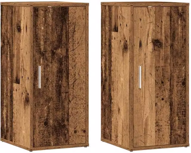 Berkfield Home Set of 2 Rustic Brown Shoe Cabinets, W/D/H: 32 x 35 x 70 cm – 1