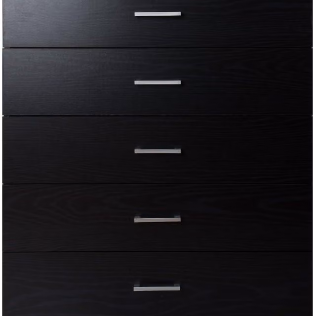 Home Treats Modern Multicolour Black Chest of Drawers with Wood and Metal Finish