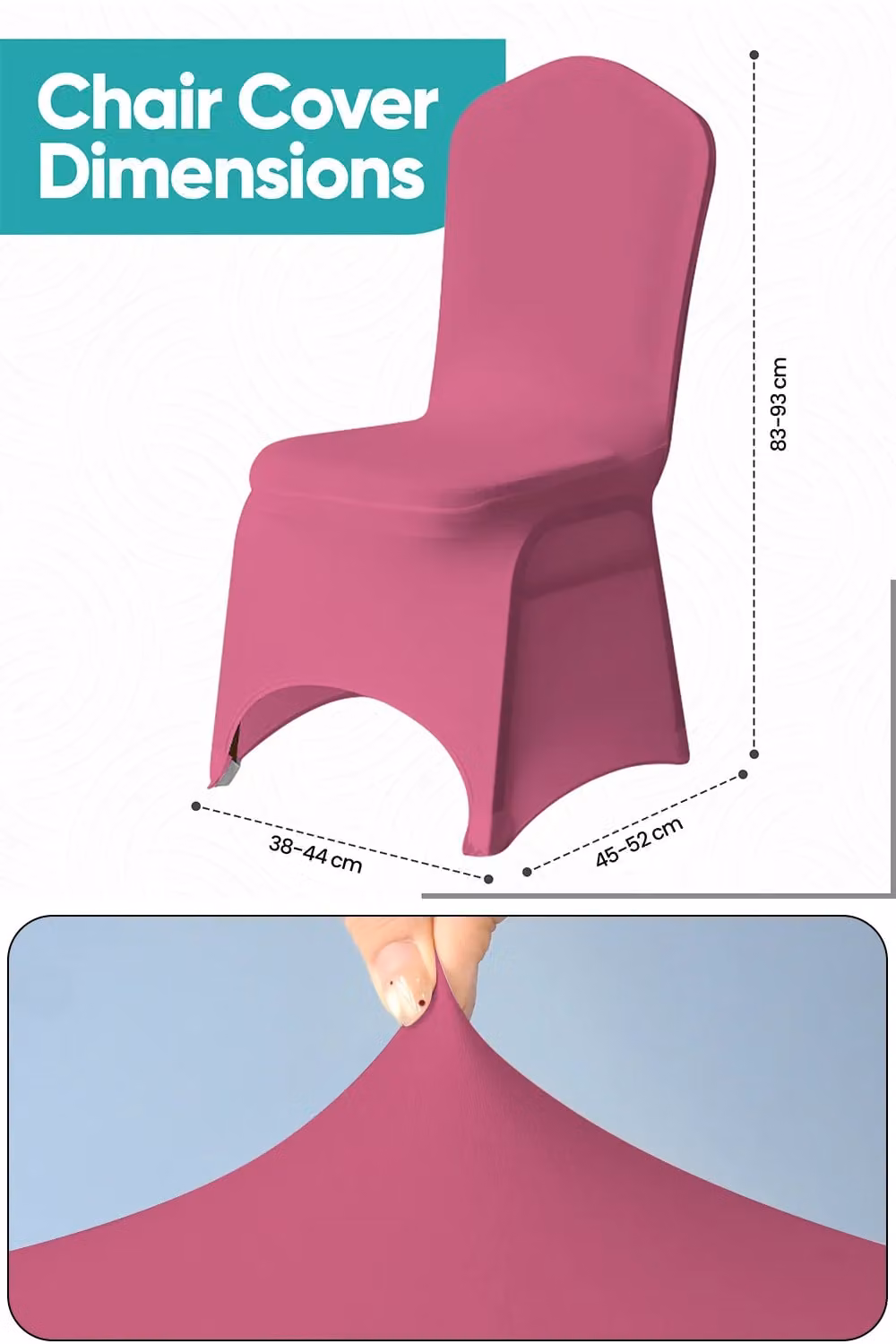 Neel Blue Spandex Arched Front Dining Chair Slipcovers in Fuchsia, Stretchable and Washable Fabric – 2
