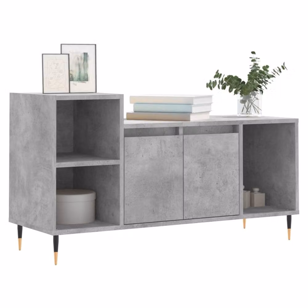 Berkfield Home Modern TV Cabinet in Concrete Grey, W/D/H: 100 x 35 x 55 cm – 3