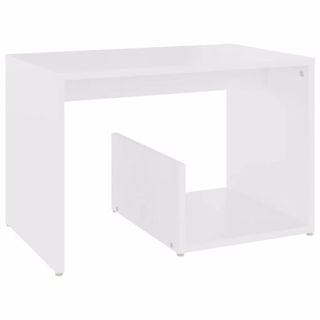 Berkfield Home Modern White Side Table in Engineered Wood W/D/H: 59 x 36 x 38 cm – 2