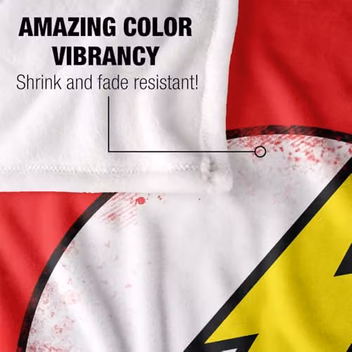 LOGOVISION The Flash Distressed Silky Touch Super Soft Fleece Throw Blanket, Multicolour, W: 152.4 cm x L: 152.4 cm – 3
