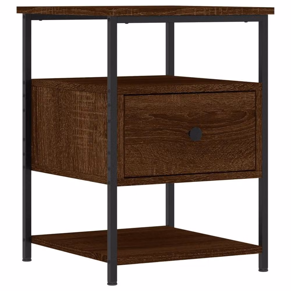 Berkfield Home Set of 2 Bedside Cabinets in Brown Oak, W/D/H: 40 x 42 x 56 cm – 2