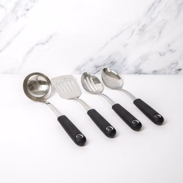 MasterClass 4-Piece Stainless Steel and Nylon Utensil Set in Blue