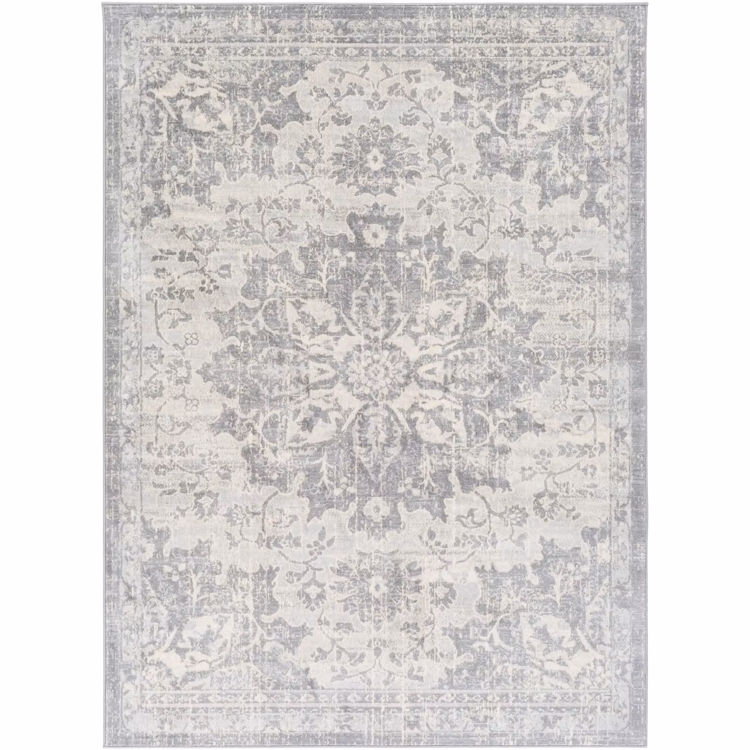 Livabliss Monaco Vintage Boho Rug in Grey, Ivory and Cream, W: 160 cm, D: 220 cm – 2