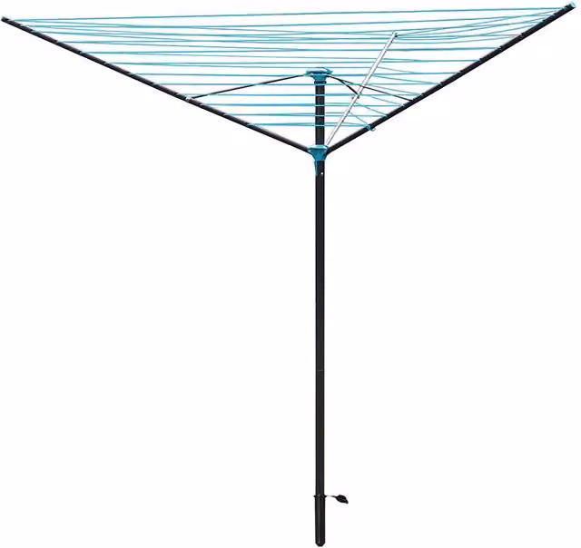 JVL 3 Arm Powder Coated Steel Rotary Airer with 45m Drying Space in Grey – 1