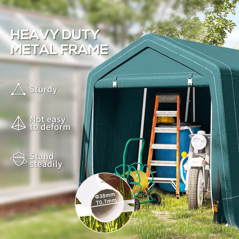Rolipo Waterproof Bike Storage Tent, Green, W: 243.84 cm, D: 202.0 cm, H: 240.0 cm – 5