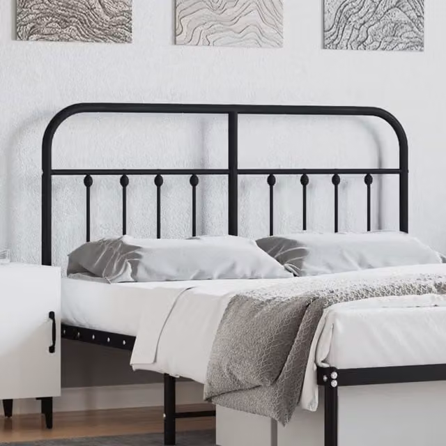 Berkfield Home Classic Metal Headboard in Black, 150 cm