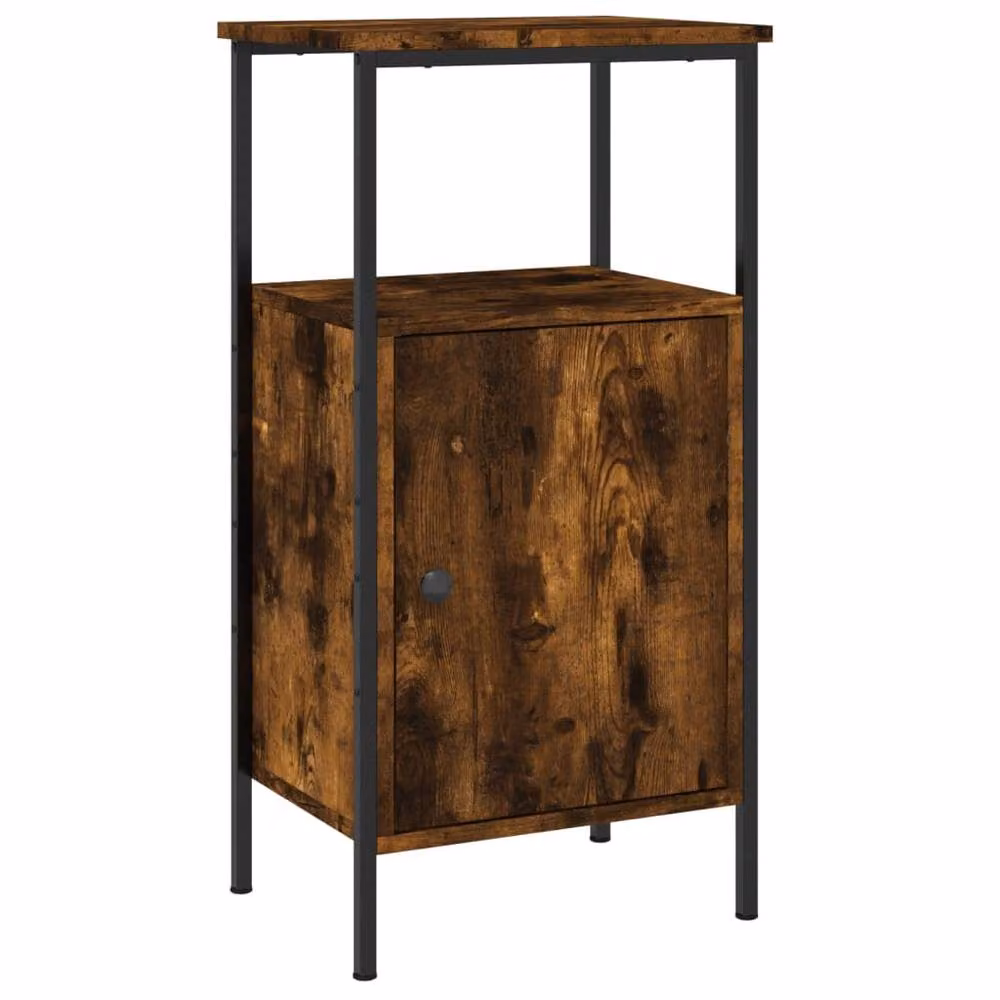 Berkfield Home Durable Bedside Cabinet in Smoked Oak Brown, W/D/H: 41 x 31 x 80 cm – 3