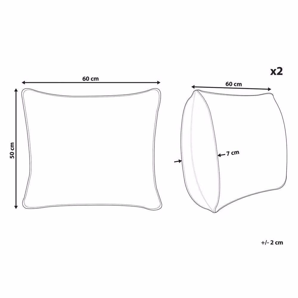Wyld Haus Set of 2 White Microfibre Bed Pillows with Cotton Covers, W/D/H: 50 x 70 cm – 2