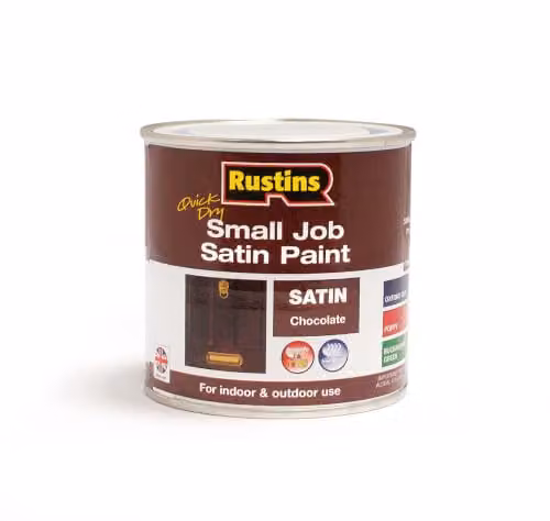 Rustins Quick Dry Water Based Satin Wood Paint, Brown, 250ml