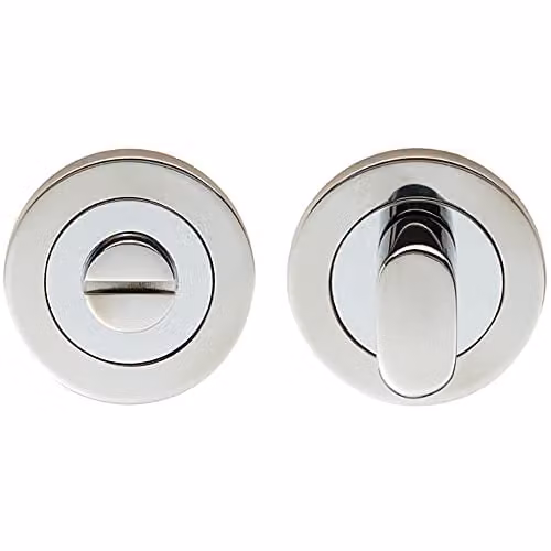 Loops Round Thumbturn Lock and Release with Indicator in Bright Stainless Steel Silver