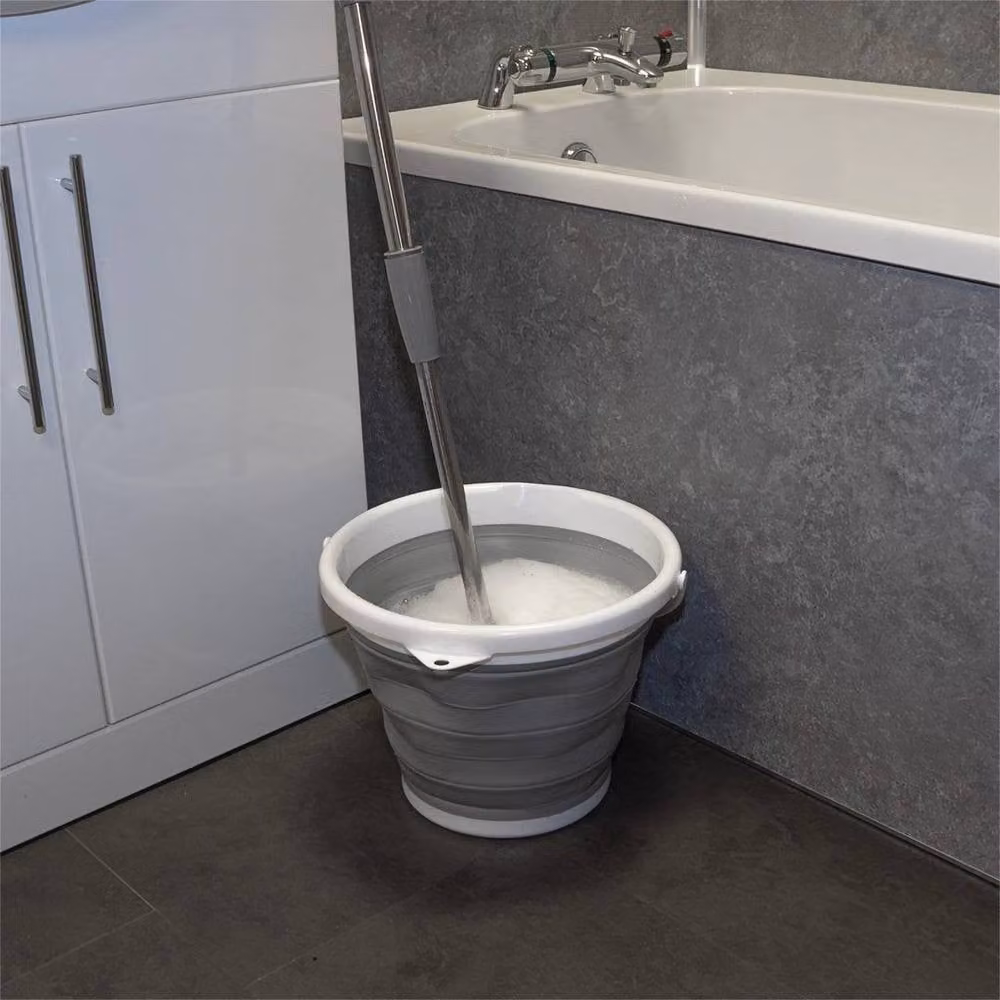 NESTLUNE 10L Collapsible Plastic Bucket in Grey, W/D/H: 100 x 15 x 15 cm – 3