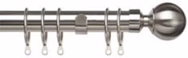NewEdgeBlinds Silver Metal Curtain Pole Set, 170 cm