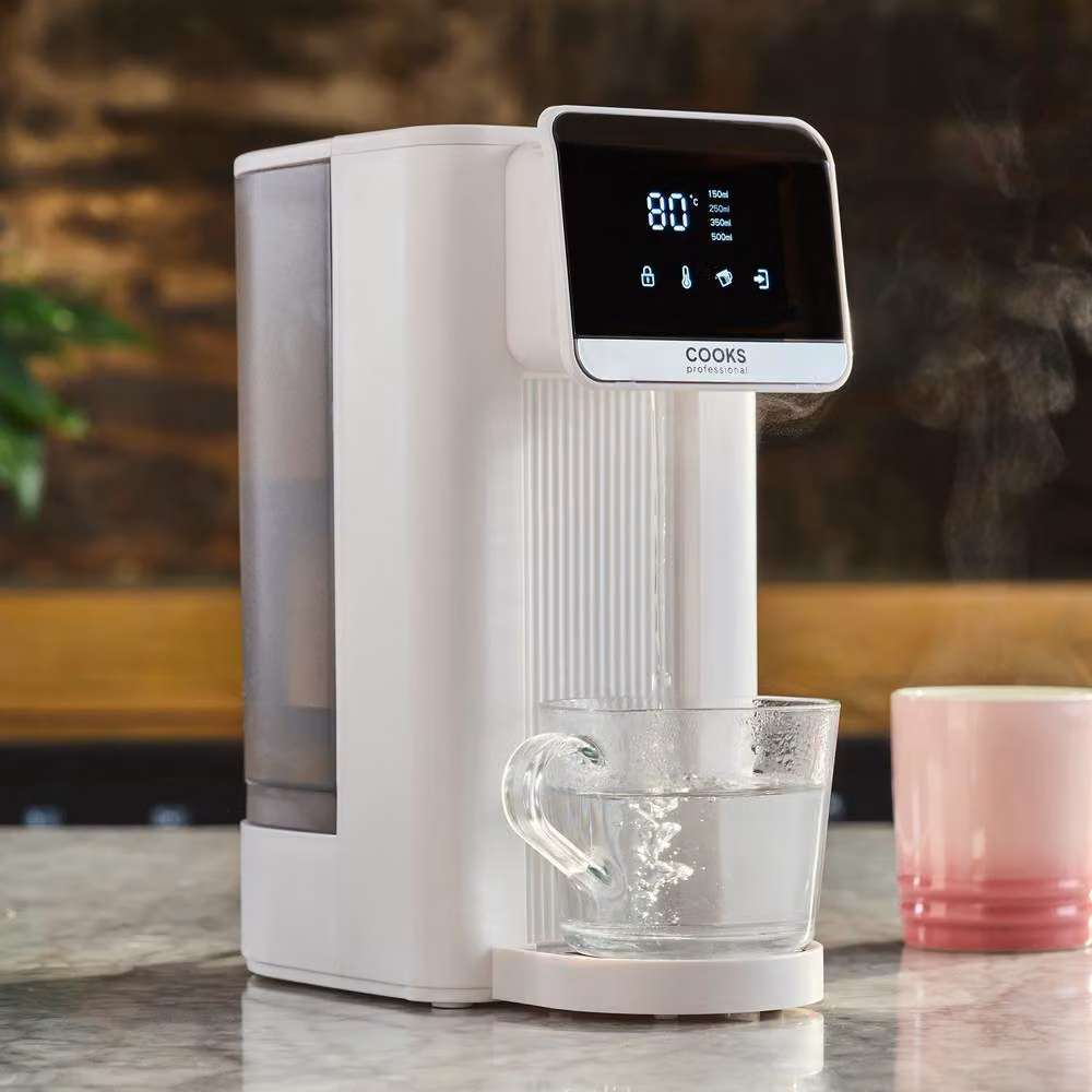 Cooks Professional 2.5L Digital Hot Water Dispenser with Touch Display and Removable Tank in White – 2