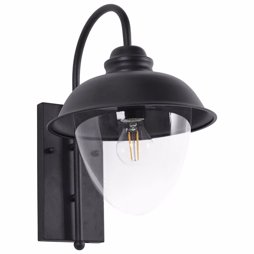 Wyld and Coco Black Metal Outdoor Wall Light with Glass Dome – 4