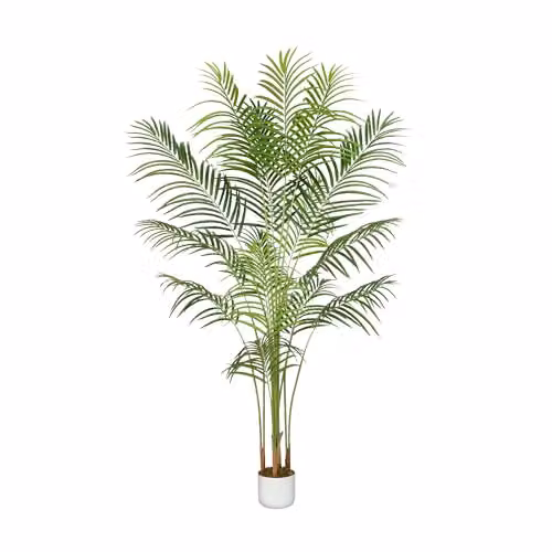 mcc direct Green Artificial Palm Tree, 160 cm Tall Decorative Plant with Plastic Planter and Artificial Moss