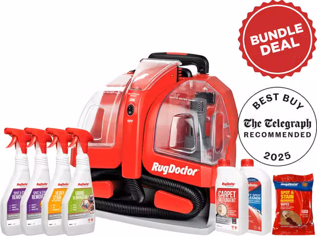 Rug Doctor Portable Spot Cleaner and Spot & Stain Bundle in Red