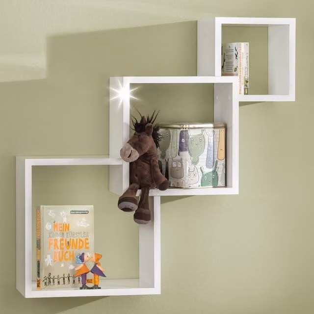RBUK Cascade Cube Floating Shelf Kit in Gloss White