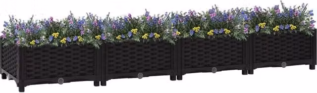 Berkfield Home Black Polypropylene Raised Bed W/D/H: 160 x 40 x 23 cm