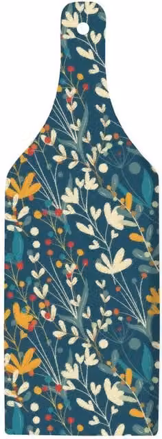 Purely Home Botanical Bottle Glass Serving Board in Blue