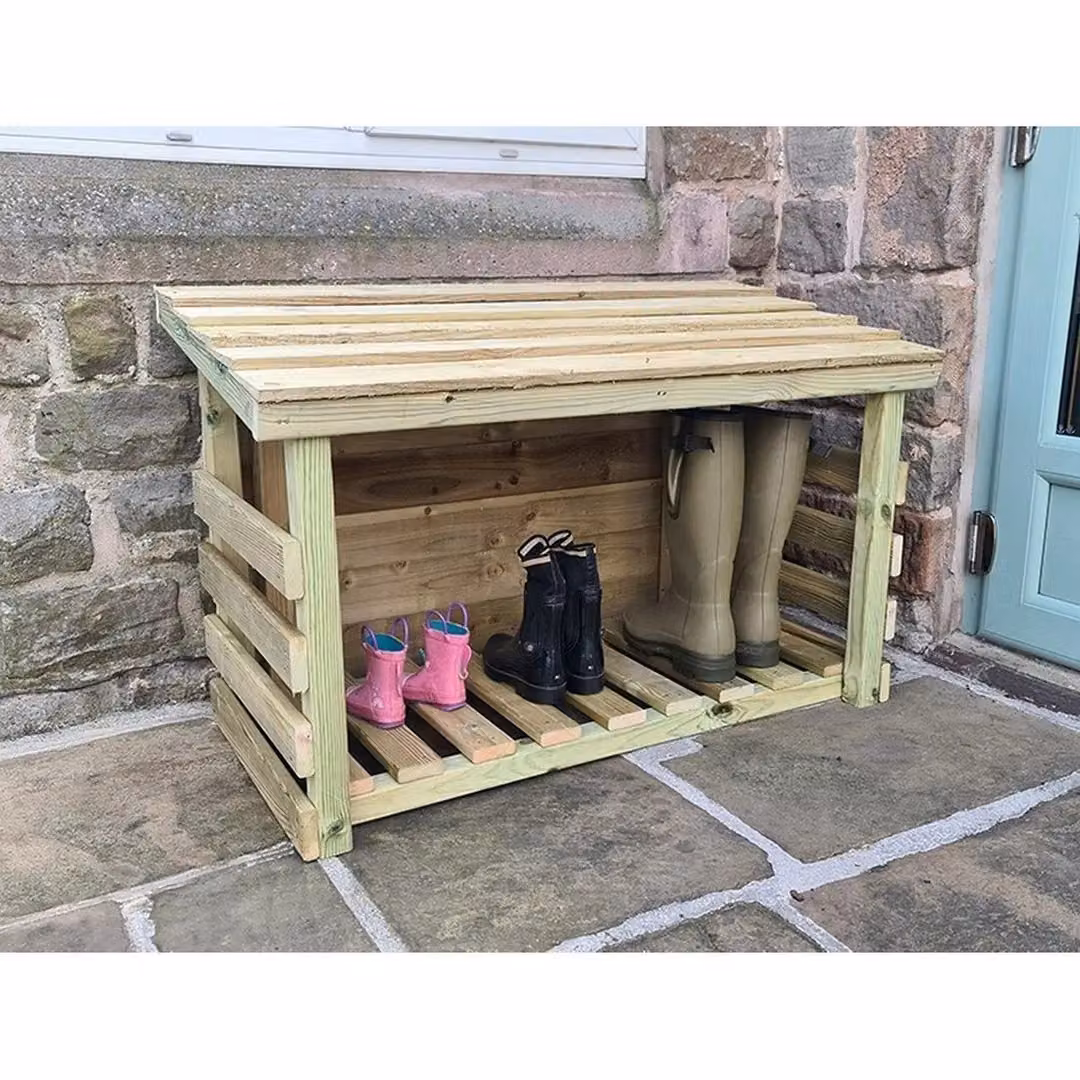 Churnet Valley Garden Furniture Ltd Brown Timber Boot Storage – 2