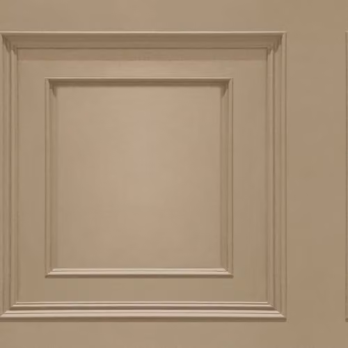 Belgravia Decor Oliana 3D Wood Panel Effect Geometric Wallpaper in Beige