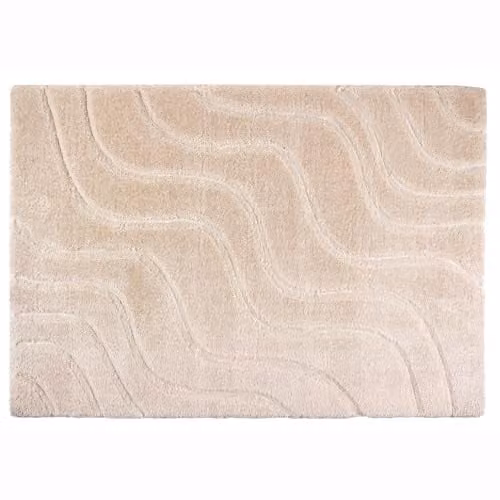 Phoenox Textiles Limited Origins Soft Carved Wave Rectangular Rug in Beige, W: 80 cm, L: 150 cm – 1