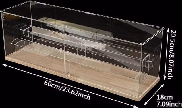 PAWNORA Acrylic Blind Box Display Case Minifigure Storage Rack, Transparent, W/D/H: 18 x 18 x 21.5 cm