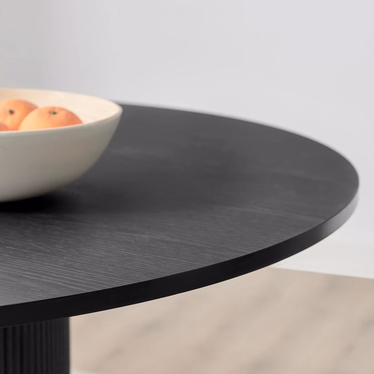 FurnitureboxUK Penrose Black Round Dining Table and 4 Tan Delta Chairs Set, Diameter: 120 cm – 3