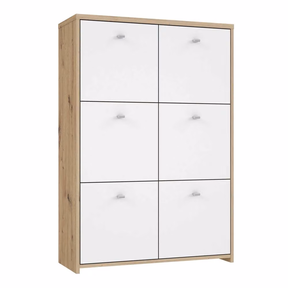 Wyld Haus Willowmere 6 Door Storage Cabinet with White and Natural Artisan Oak Finish – 2