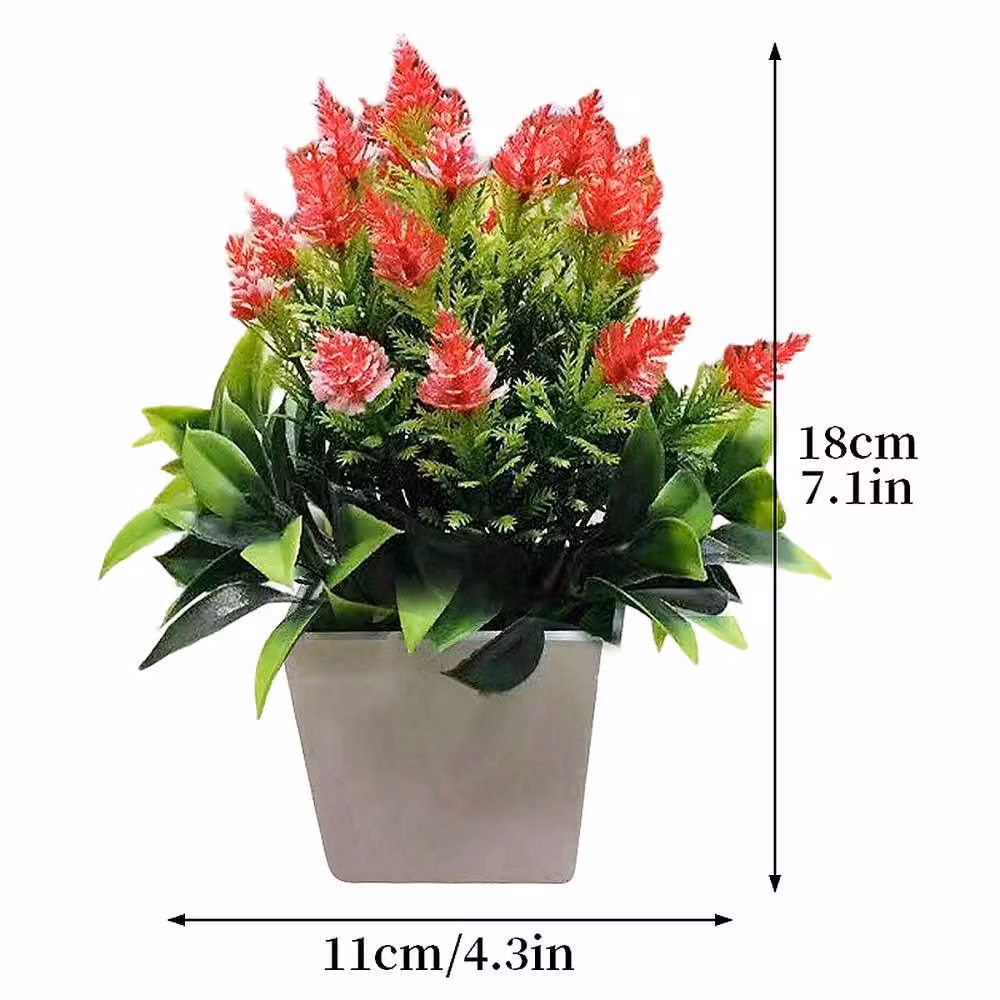YnysTec Artificial Potted Faux Plant Tree in Red for Indoor and Outdoor Decor – 2