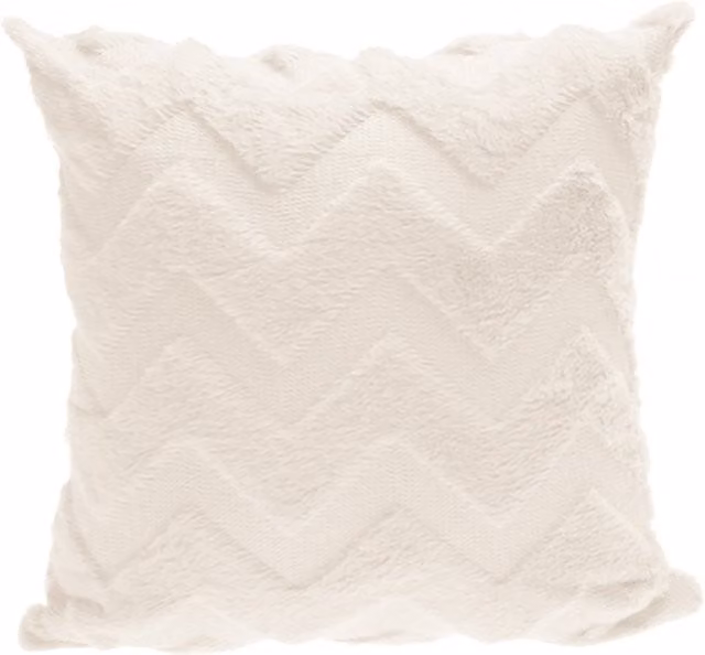 Garden Sanctuary White Faux Fur Square Plush Cushion