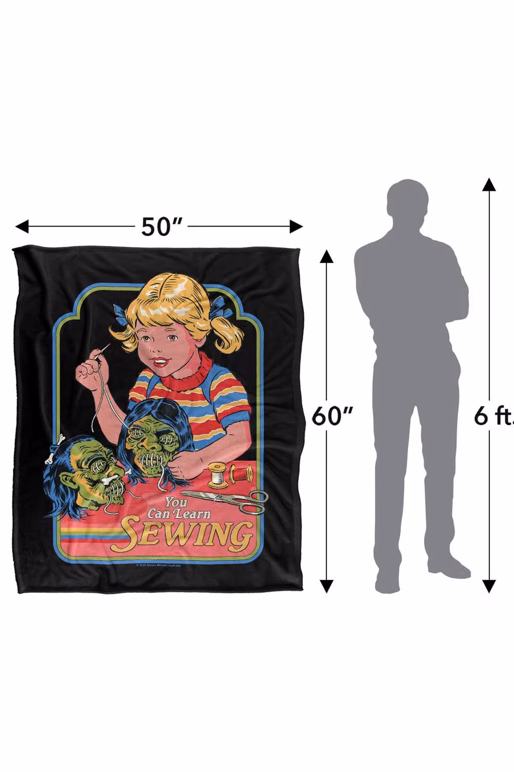 Steven Rhodes You Can Learn Sewing Multicolour Super Soft Fleece Throw Blanket W/D: 91 x 147 cm – 3