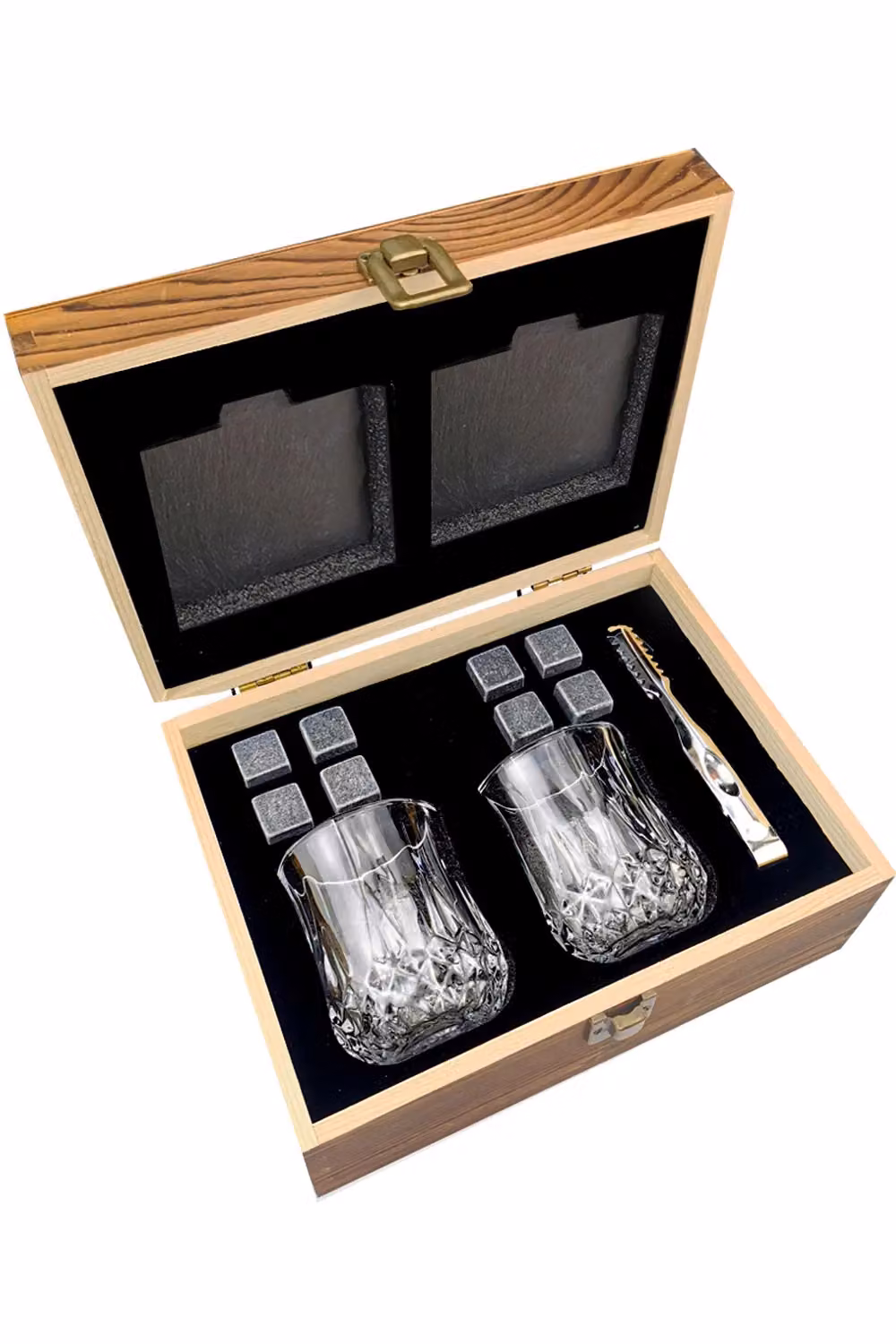 Bar Originale Geometric Tumbler Whisky Glasses and Stones Set in Transparent and Multicolour – 7