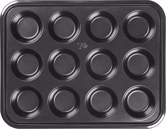 Tala Non-Stick Black Aluminium 12 Cup Round Muffin Tray