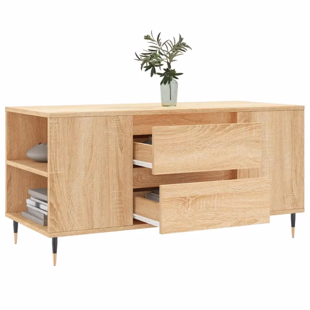 Berkfield Home Sonoma Oak Coffee Table in Brown, W: 102 cm, D: 44.5 cm, H: 50 cm – 2