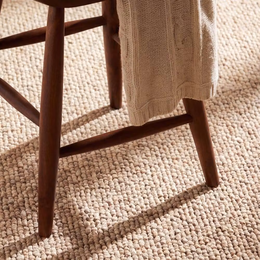 THE RUGS Wolly Hand Tufted Beige Wool Look Synthetic Rug, W: 80 cm, L: 200 cm – 4