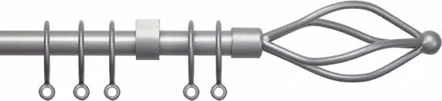 Terrys County 19mm Bay Window Curtain Pole in Silver