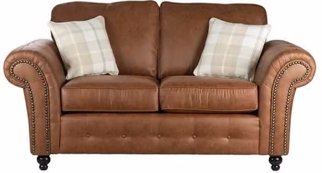 LUXURY LIFE Oakley 2 Seater Modern Fabric Sofa in Brown – 1
