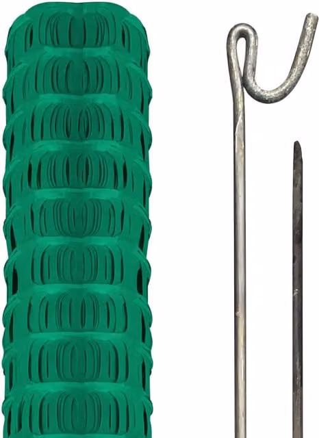 Pegdev Green Plastic Mesh Site Barrier Fencing with Steel Pins