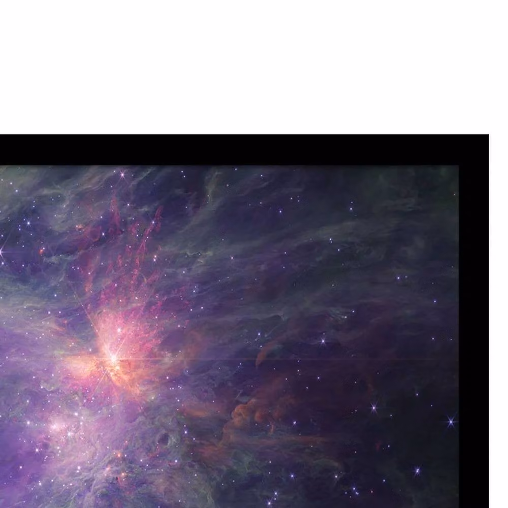 NASA Wavelength Nircam Orion Mosaic In Esasky Framed Paper Poster in True Black and Multicolour – 2
