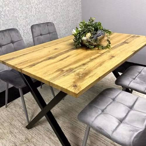 Kosy Koala Modern Rectangular Dining Table Set with 4 Grey Chairs – 2