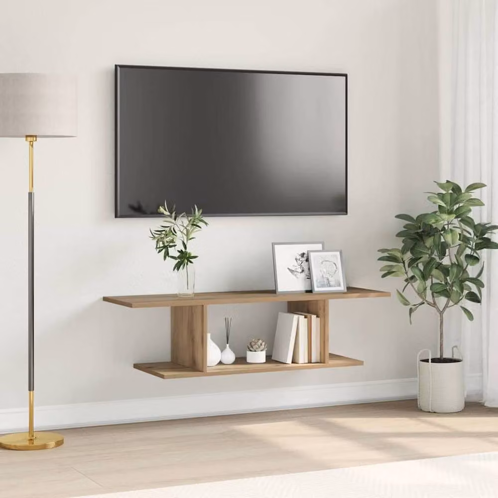 Berkfield Home Artisan Oak TV Cabinet in Brown, W: 102 cm, D: 35 cm, H: 35 cm – 2