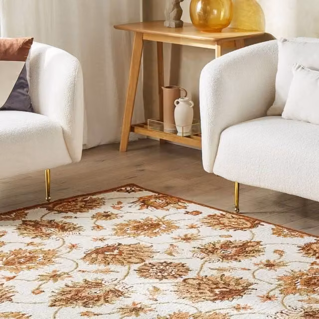 Wyld and Coco Heritage Hand-Tufted Wool Oriental Rug in Beige and Brown, W: 140 cm, L: 200 cm – 1