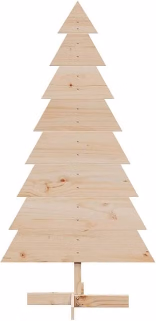 Berkfield Home Festive Wooden Christmas Tree in Beige, Height: 150 cm – 1